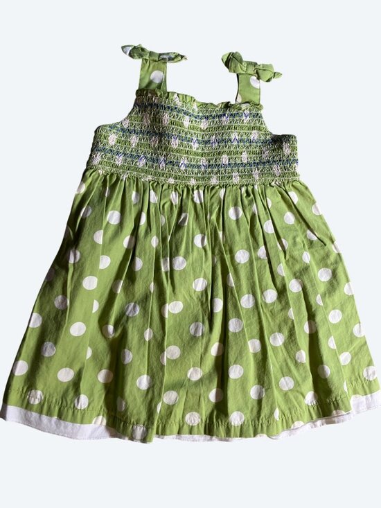 Laura Ashley Other - Laura Ashley Green Polka Dot Smocked Dress With Bloomers 24M